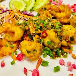 กุ้งคั่วพริกขี้หนูสวนเกลือหิมาลัย