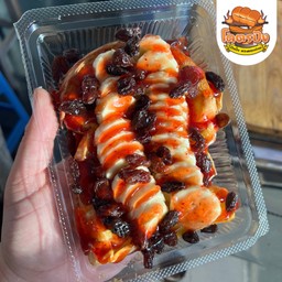 กล้วยหอม+สตอเบอร์รี่+ลูกเกด