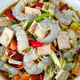 ตำแตงหมูยอกุ้งสด