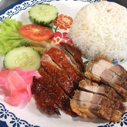 ข้าวหน้าเป็ด+หมูกรอบ