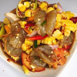 ตำข้าวโพดปลาร้าหอยดองกุ้งสด