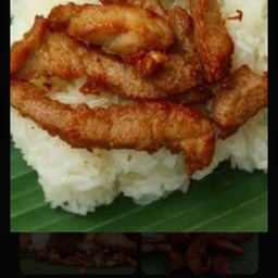 ข้าวเหนียวหมูทอด
