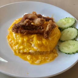 ข้าวไข่ข้น+สันคอทอดน้ำปลา