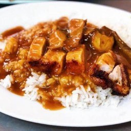 ข้าวหน้าหมูกรอบ  ไม่มีน้ำซุปนะคะ