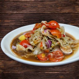 ตำหลวงพระบาง(ตำลาวเส้นแบนใส่กะปิคลองโคน)