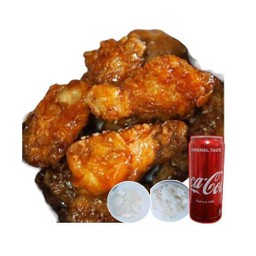 (อร่อยซ่ากับโค้ก)  Set ปีกไก่ทอดเกาหลี(4ชิ้น)+โค้ก