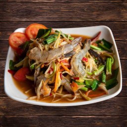 ส้มตำปูปลาร้า กุ้งสด