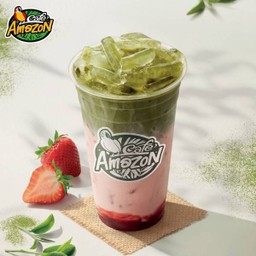 Iced strawberry Matcha Latte