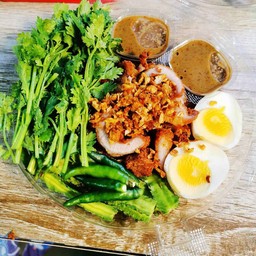 หมูทอดปลาร้า(ชุดกับข้าว)