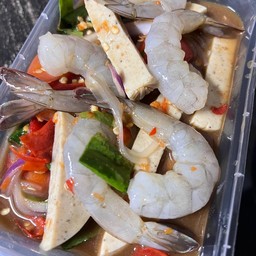 ยำเส้นเล็กกุ้งสดหมูยอ