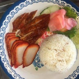 ข้าวหมูแดง+เป็ดย่าง