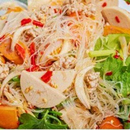 ยำวุ้นเส้นหมูสับรวมมิตร