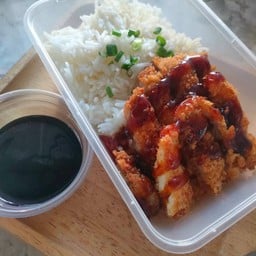 ข้าวหน้าหมูทอด ซอสเทริยากิ