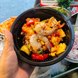 ตำข้าวโพดกุ้งดิบ