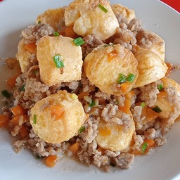 เต้าหู้ผัดหมูสับ(กับข้าว)