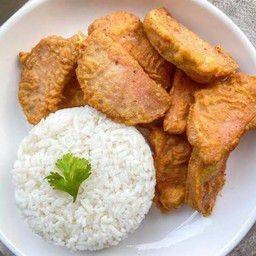 หมูยอทอดราดข้าว