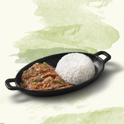 ข้าวเนื้อใบพายผัดสามเกลอ