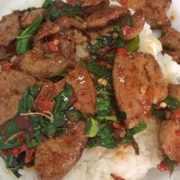 กะเพราตับหมู