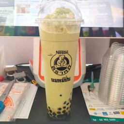 นมหมีปั่นชาเขียว