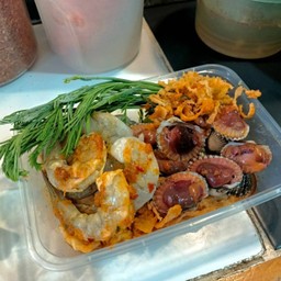 ยำ(กุ้งสด)+(หอยแครง) สูตรซีฟู้ดพริกเผา