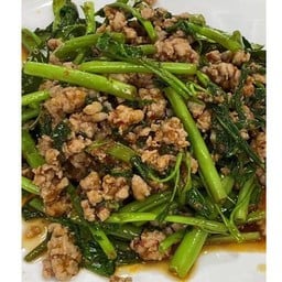 ข้าวราด ผัดพริกแกงผักบุ้ง