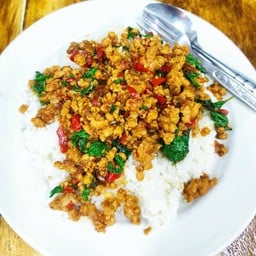 (กับข้าว) กะเพราหมูสับ