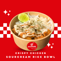 ข้าวไก่กรอบ ซอสซาวครีม