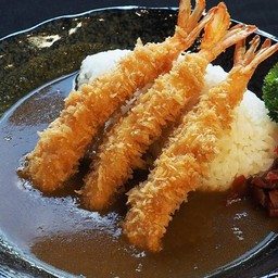 ข้าวแกงกะหรี่กุ้งทอด