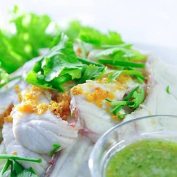Steamed Sea Bass with Dipping Sauce