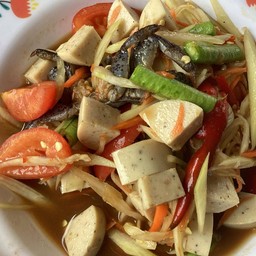 ตำปูปลาร้าหมูยอ