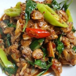 ข้าว-ผัดเผ็ดเนื้อหอยลาย