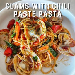 พาสต้าหอยลายผัดพริกเผา