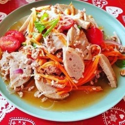 ยำวุ้นเส้น หมูยอ หมูสับ