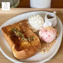 T4:Honey toastฮันนี่โทส +วิปปิ้ง+น้ำผึ้ง(ดิลิเวอรรี่ไม่มีไอศกรีม