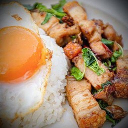 ข้าวกระเพราหมูกรอบ