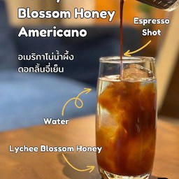 อเมริกาโน่น้ำผึ้งดอกลิ้นจี่เย็น