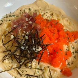 สปาเก็ตตี้ ครีมไข่กุ้ง เบคอน