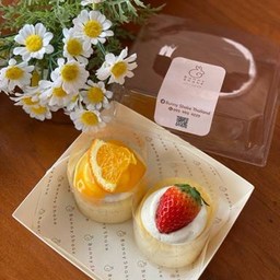 ชีสเค้ก 2ชิ้น (ชีสเค้กส้ม&ชีสเค้กสตรอเบอร์รี่)