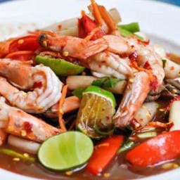 ยำกุ้งสด/สุก -ปลาร้ายั่ว