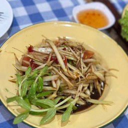 ตำปลาร้า(ตำลาว)ไม่ใส่ปู