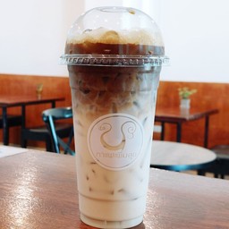 ลาเต้โอ๊ตมิลค์ เย็น (เจ) (ไม่นมข้น) (ไม่หวาน)