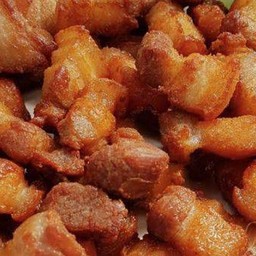 หมูสามชั้นทอดน้ำปลา กับข้าว