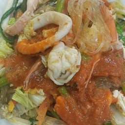 สุกี้แห้งหมึก + กุ้ง