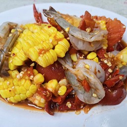 ตำข้าวโพดกุ้งสด