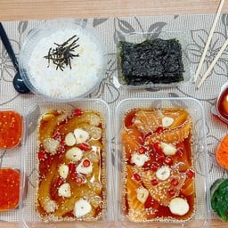 [เซตปาร์ตี้] แซลมอนดอง+กุ้งดอง+น้ำจิ้ม2+ข้าว+สาหร่ายห่อ+ไข่กุ้ง+ยำสาหร่าย+ไข่ดอง