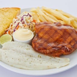 สเต็กไก่เทริยากิ + สเต็กปลาย่าง