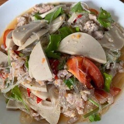 ยำวุ้นเส้นหมูสับหมูยอ
