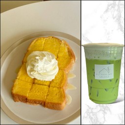 หวานใจ 1 (ปังปิ้งเนยนม+เครื่องดื่ม 16 oz.)