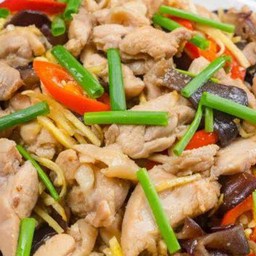 ข้าวไก่ผัดขิง