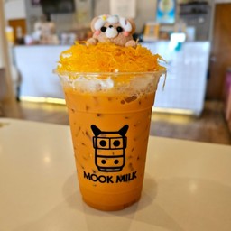 ชาไทยเย็น+วิป+ฝอยทอง